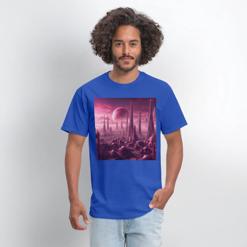 Futuristic Alien Skyline in Pink Hues