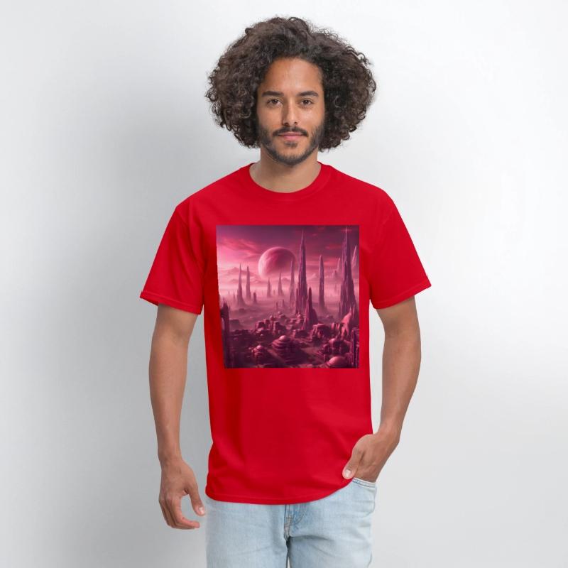 Futuristic Alien Skyline in Pink Hues