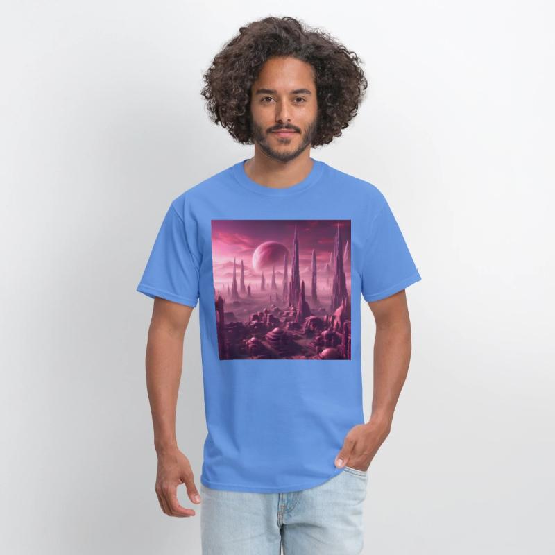 Futuristic Alien Skyline in Pink Hues