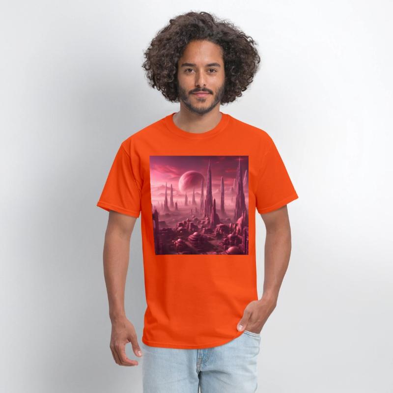 Futuristic Alien Skyline in Pink Hues