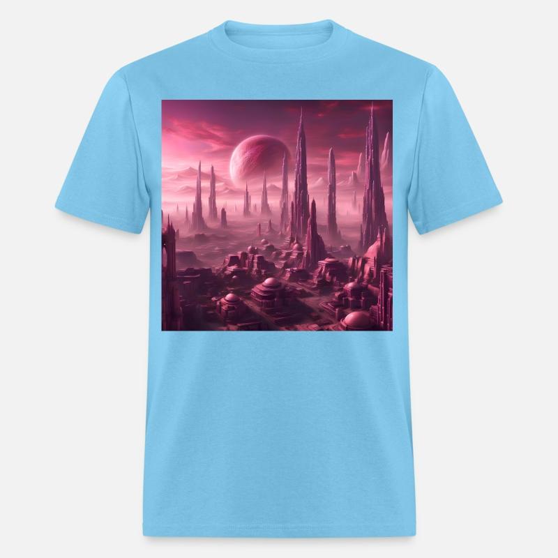 Futuristic Alien Skyline in Pink Hues