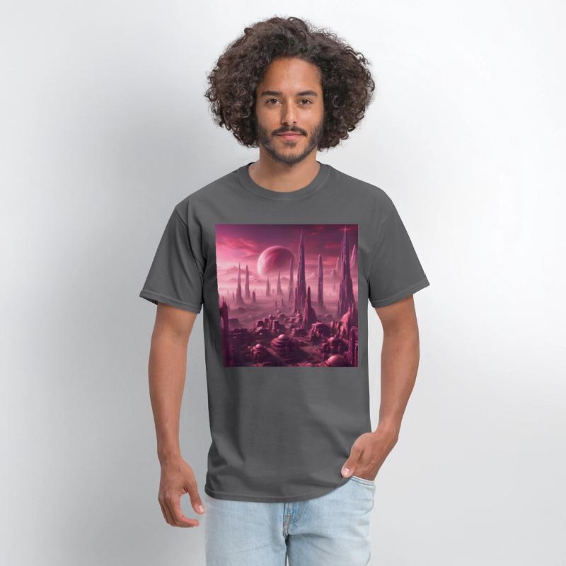 Futuristic Alien Skyline in Pink Hues