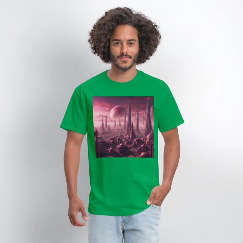 Futuristic Alien Skyline in Pink Hues