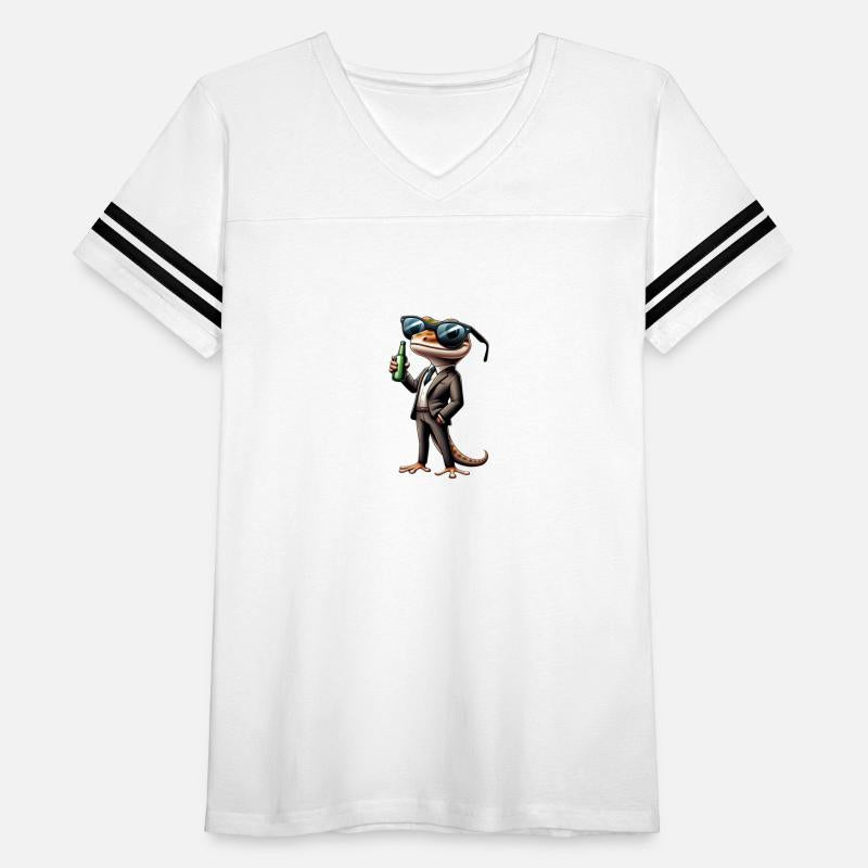 Gecko with Glasses Drinking Beer