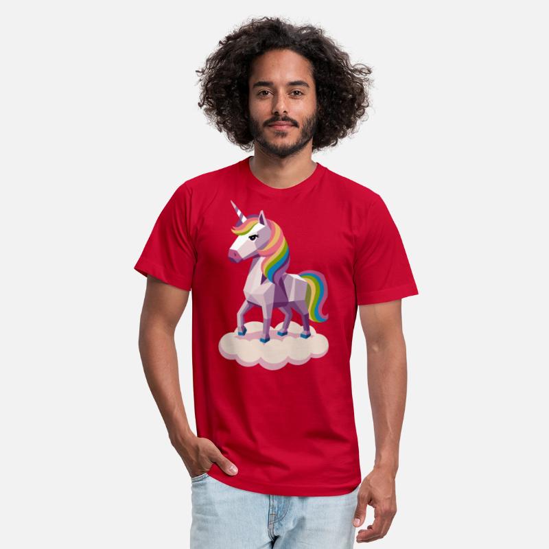 Geometric Unicorn on Cloud with Rainbow Mane
