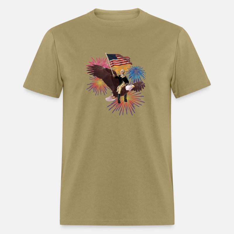 George Washington Riding An Eagle With A Flag 4Th