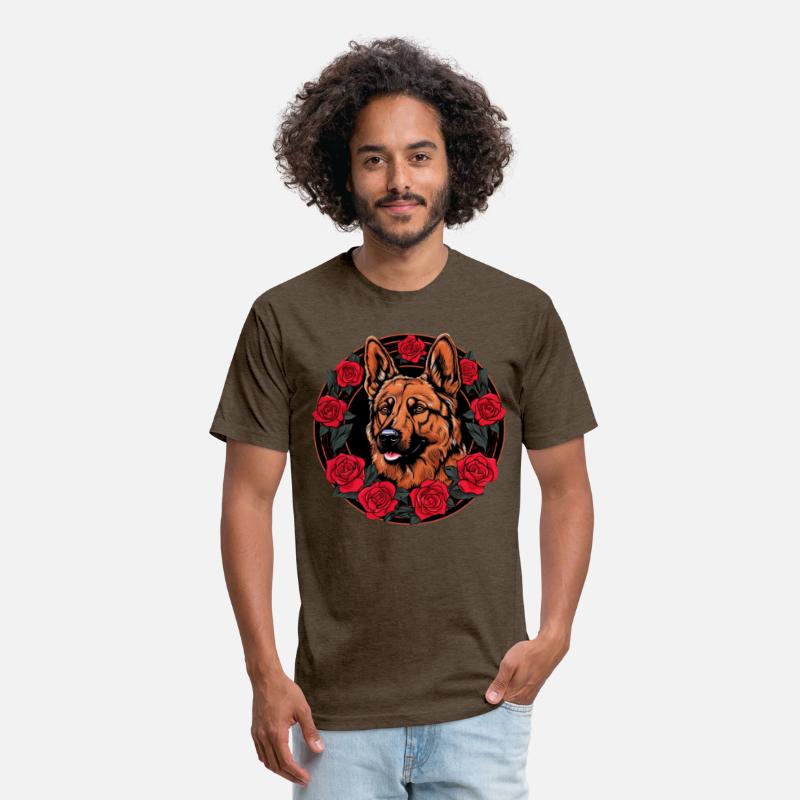 German Shepherd Funny Dog Girlie Style Red Roses