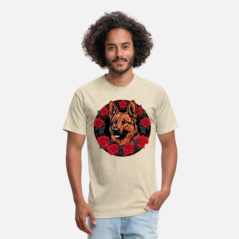 German Shepherd Funny Dog Girlie Style Red Roses