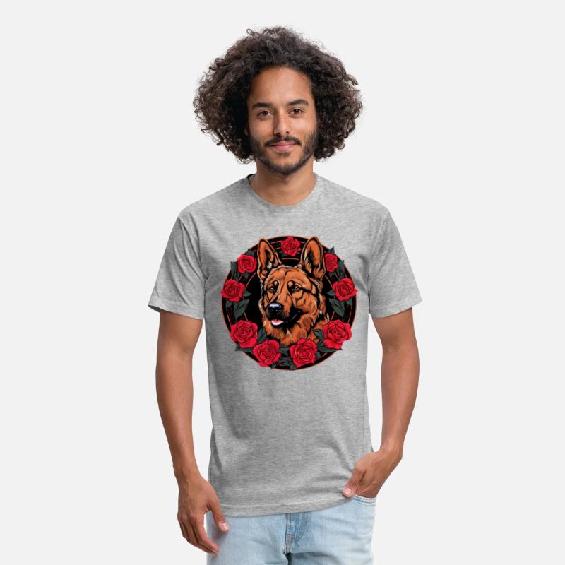 German Shepherd Funny Dog Girlie Style Red Roses