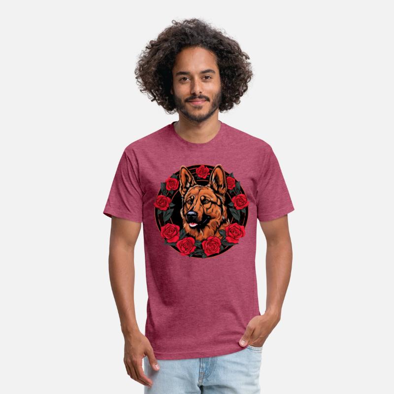 German Shepherd Funny Dog Girlie Style Red Roses