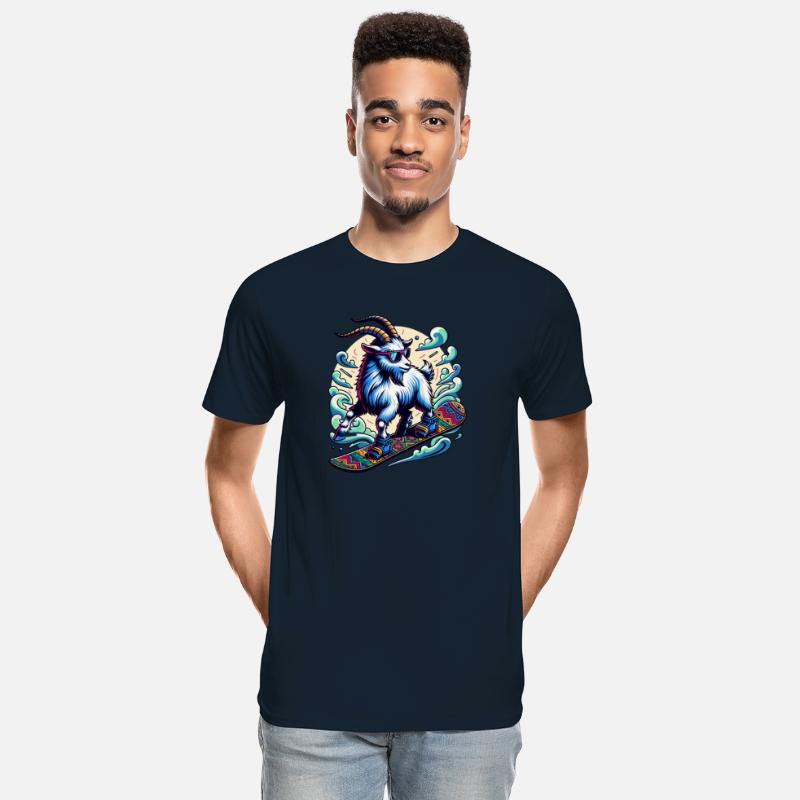 Goat Snowboarding Winter Wonderland