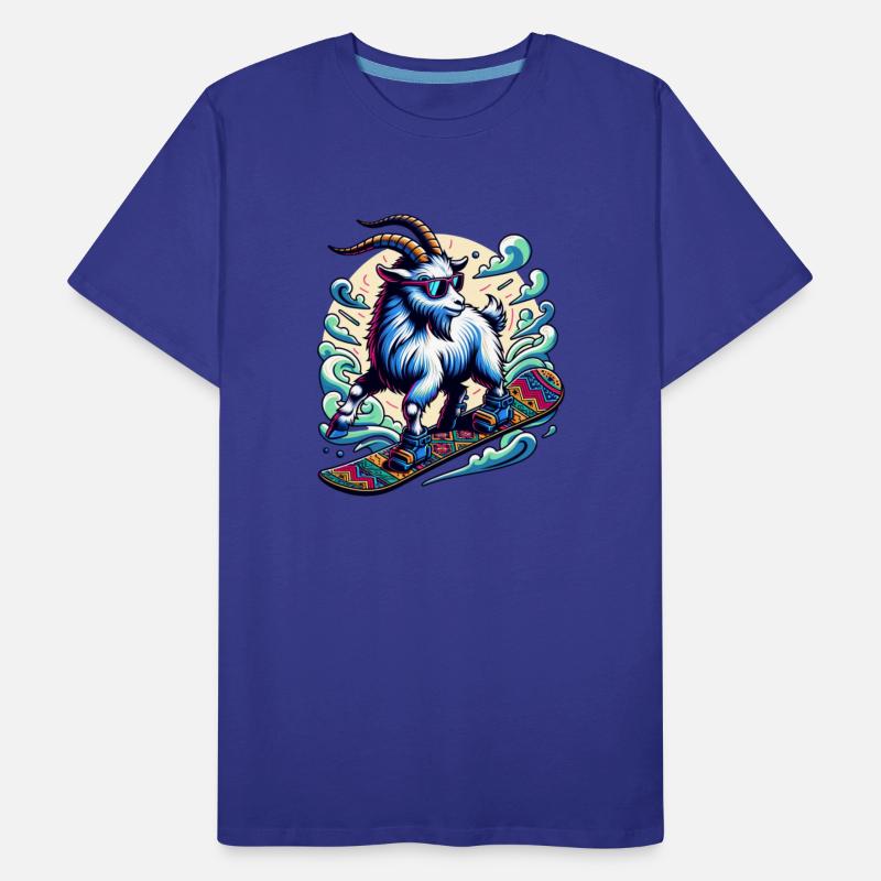 Goat Snowboarding Winter Wonderland