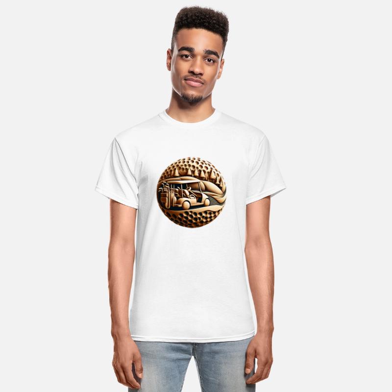 Golf Ball Artistic Essence in Wood Golf Cart