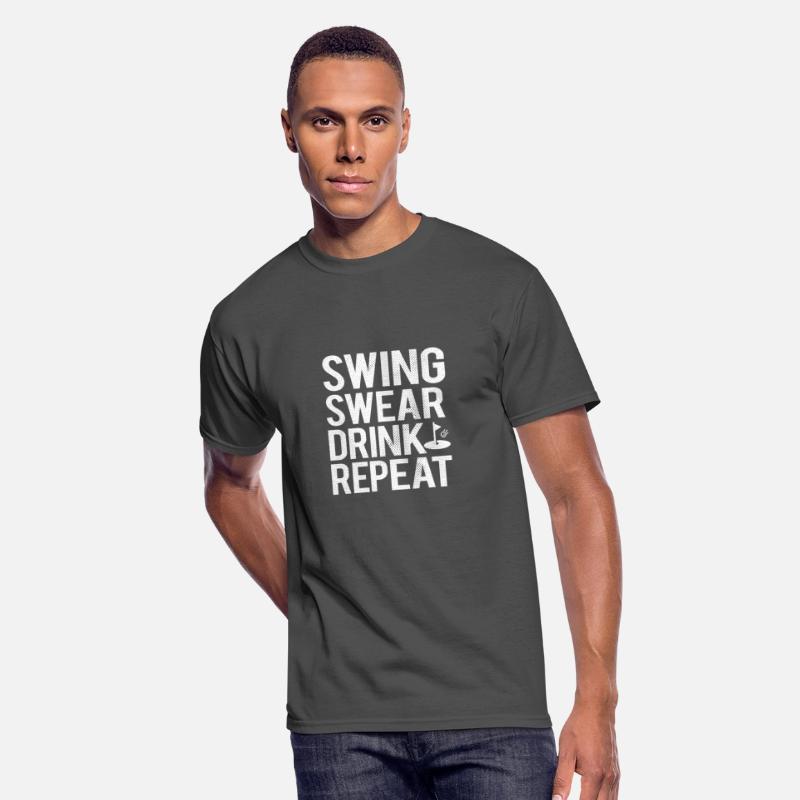 Golfer Swing Swear Drink Repeat Funny Golf