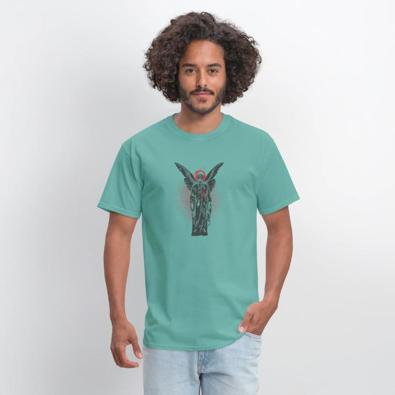Gothic Angel Wings Tee, Unisex Cotton T-Shirt