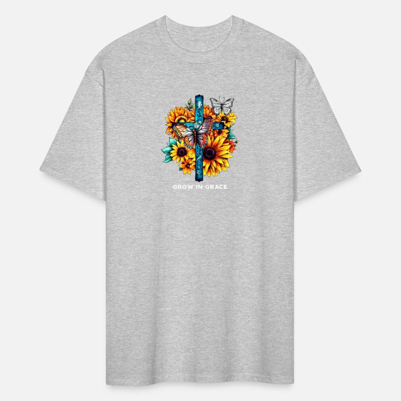 Grow In Grace Cross Sunflowers Butterflies