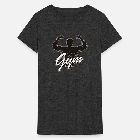 Gym motif black and white - bodybuilder posing