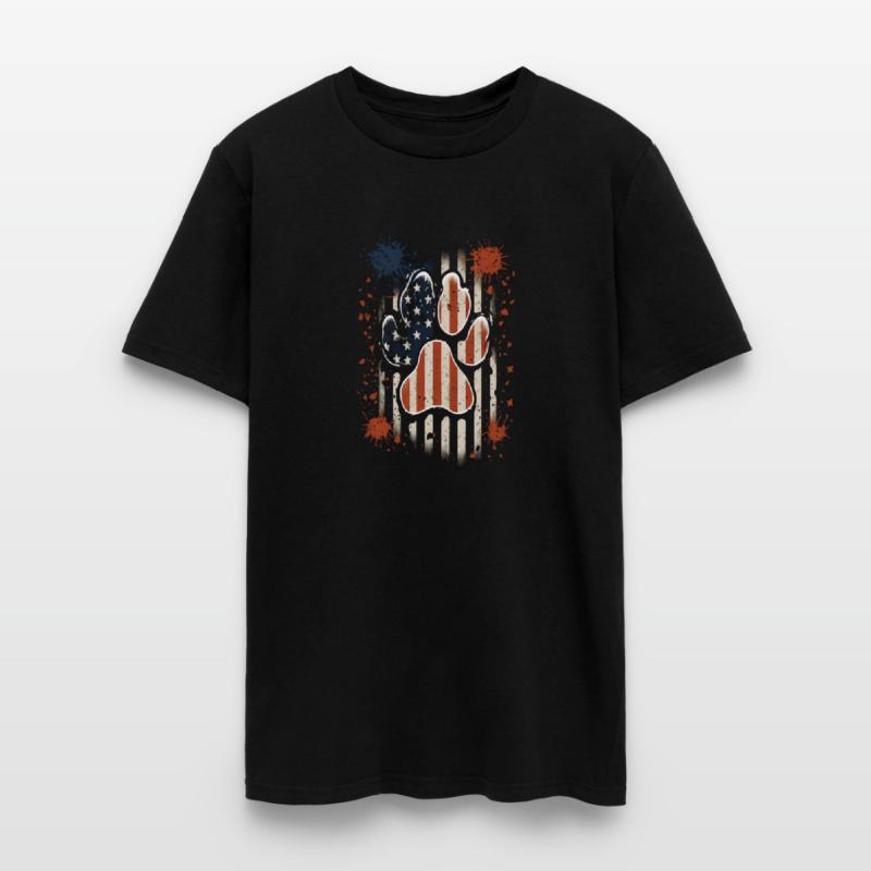 Memorial Day Dog Paw Print American Flag USA 4th