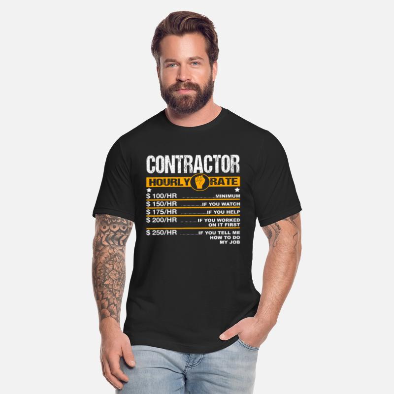 Mens Funny Contractor Hourly Rate Handyman Labor