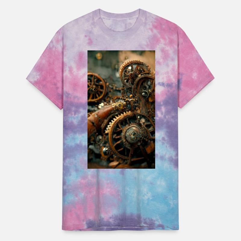 Metal steampunk mechanism of clockwork gears and