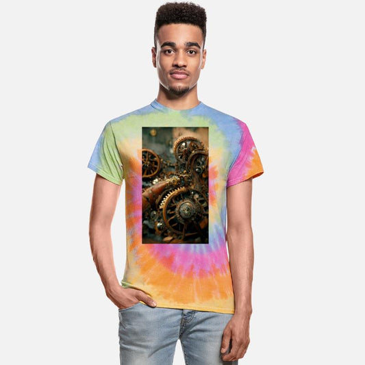 Metal steampunk mechanism of clockwork gears and