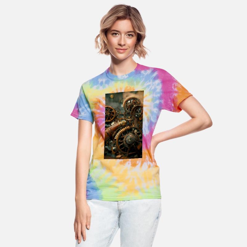 Metal steampunk mechanism of clockwork gears and