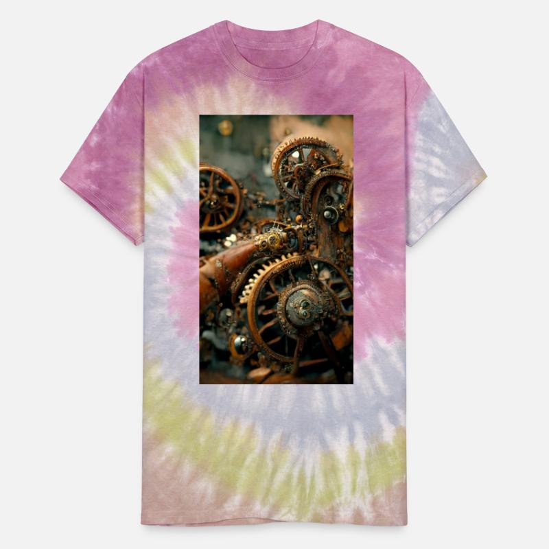 Metal steampunk mechanism of clockwork gears and