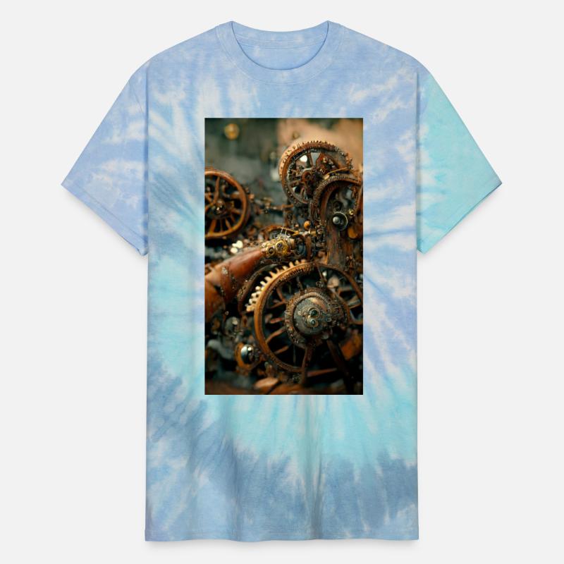 Metal steampunk mechanism of clockwork gears and