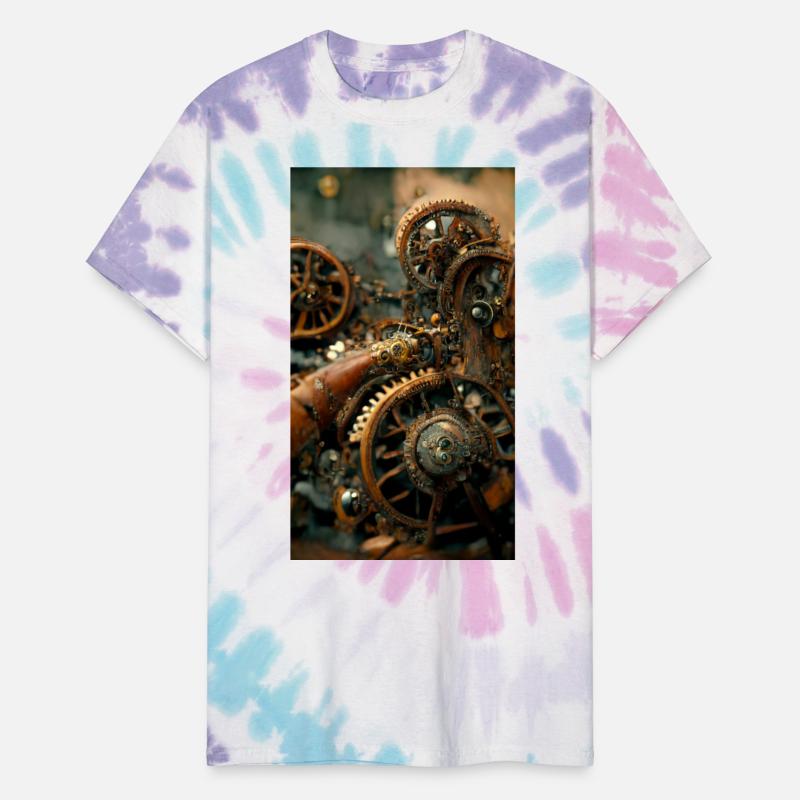 Metal steampunk mechanism of clockwork gears and