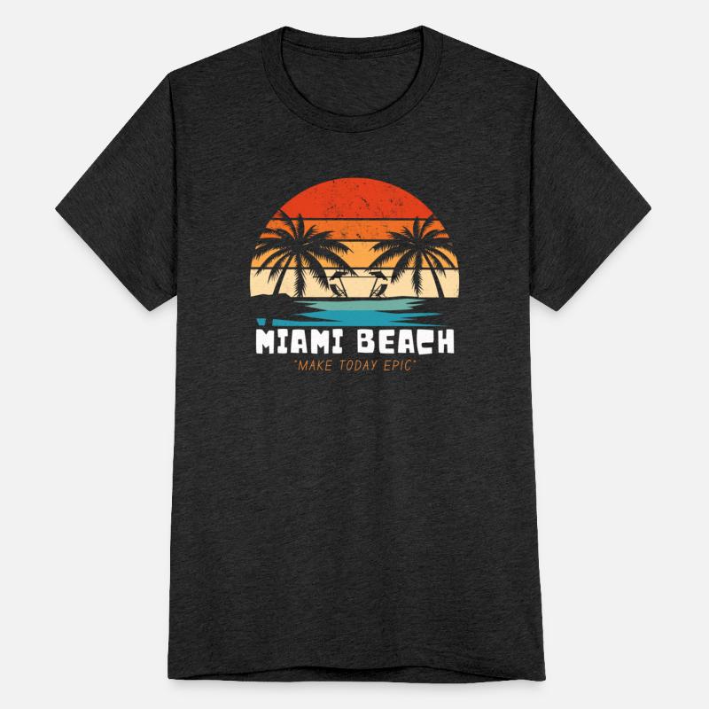 Miami City Skyline Harbour Beach Classic T-Shirt