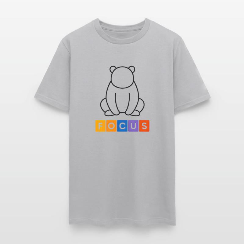 Minimal Panda Line Art with Colorful Focus Text
