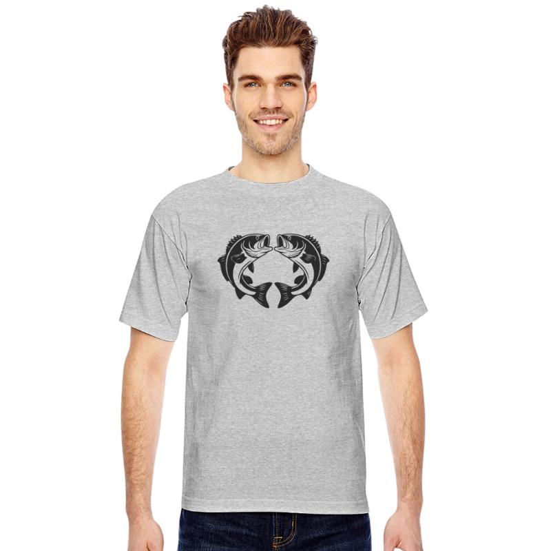 Mirrored Bass Fish Outline Design