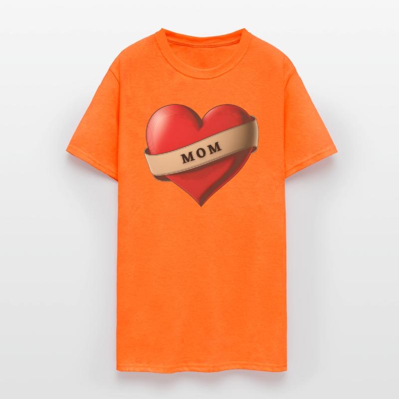 Mom - Lovely Red Heart With a Ribbon
