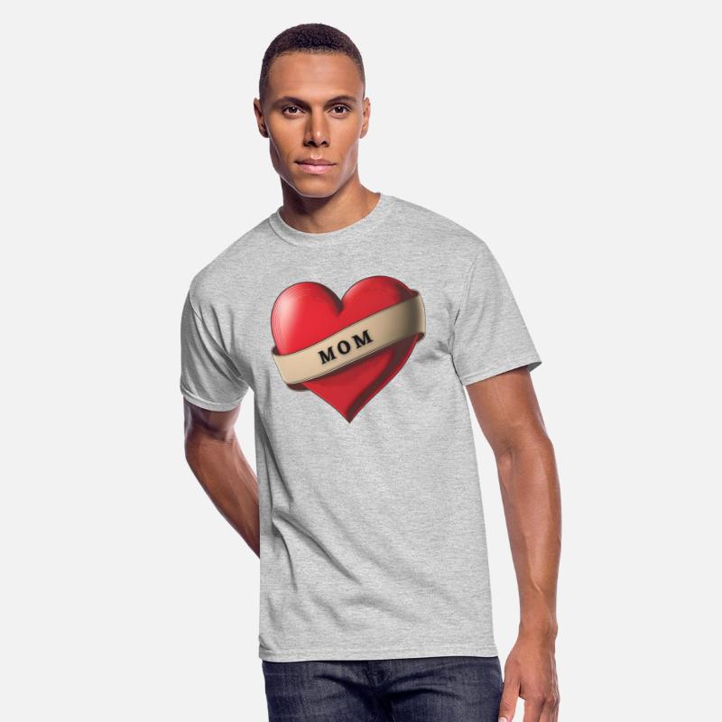 Mom - Lovely Red Heart With a Ribbon