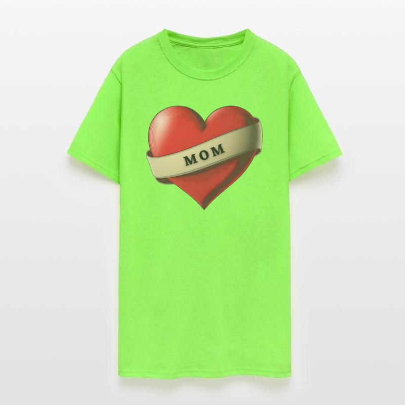 Mom - Lovely Red Heart With a Ribbon