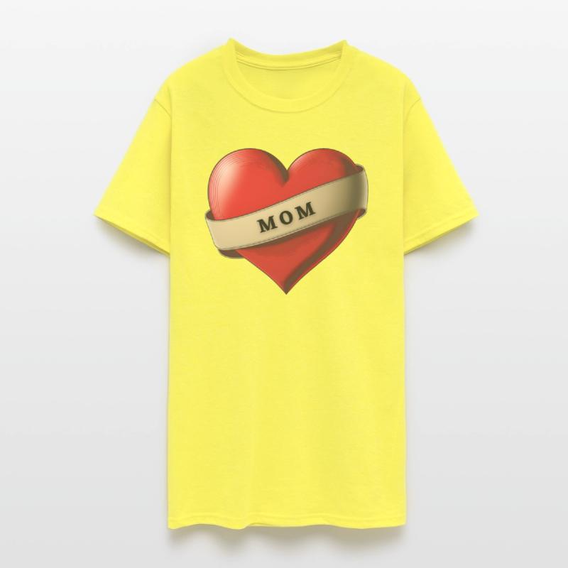 Mom - Lovely Red Heart With a Ribbon