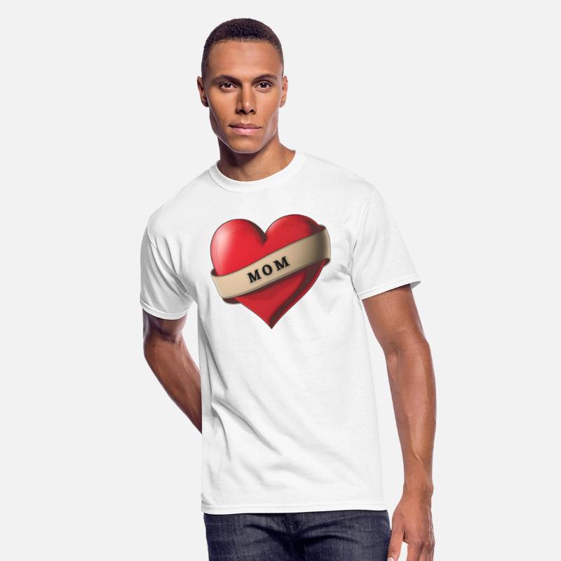 Mom - Lovely Red Heart With a Ribbon