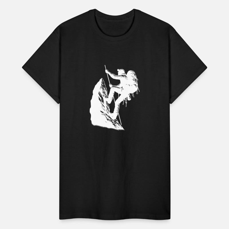 Mountaineer On The Rope Mountain Summit Sport