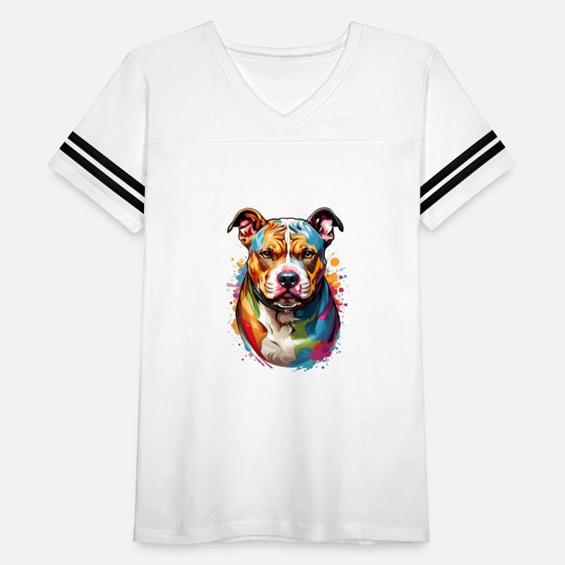 Multicolor Angry Looking Pitbull