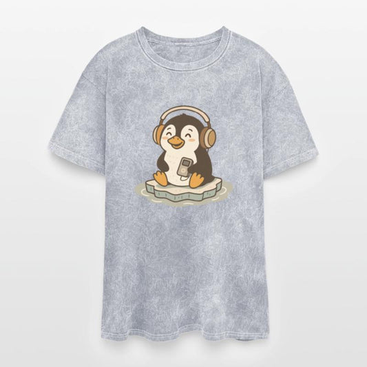 Music-loving penguin with headphones