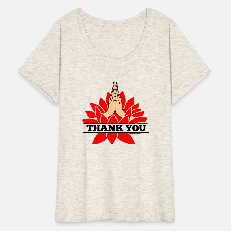 Namaste two hands from red lotus with black text