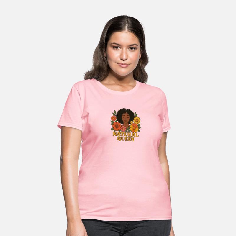 Natural Queen – Vintage Floral Afro Woman T-