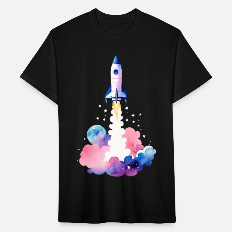 Nebula Liftoff Watercolor Rocket Launch