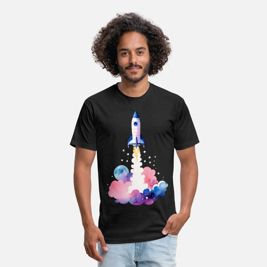 Nebula Liftoff Watercolor Rocket Launch