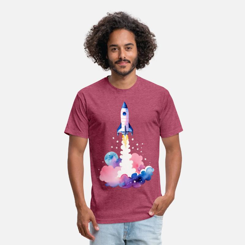 Nebula Liftoff Watercolor Rocket Launch