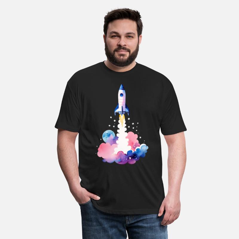 Nebula Liftoff Watercolor Rocket Launch