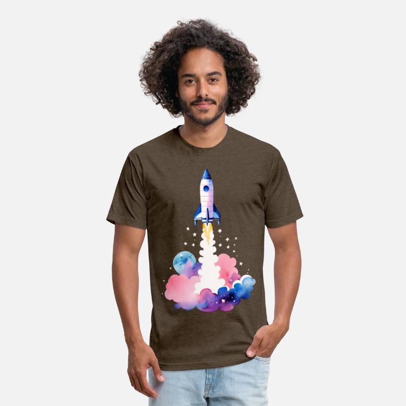 Nebula Liftoff Watercolor Rocket Launch