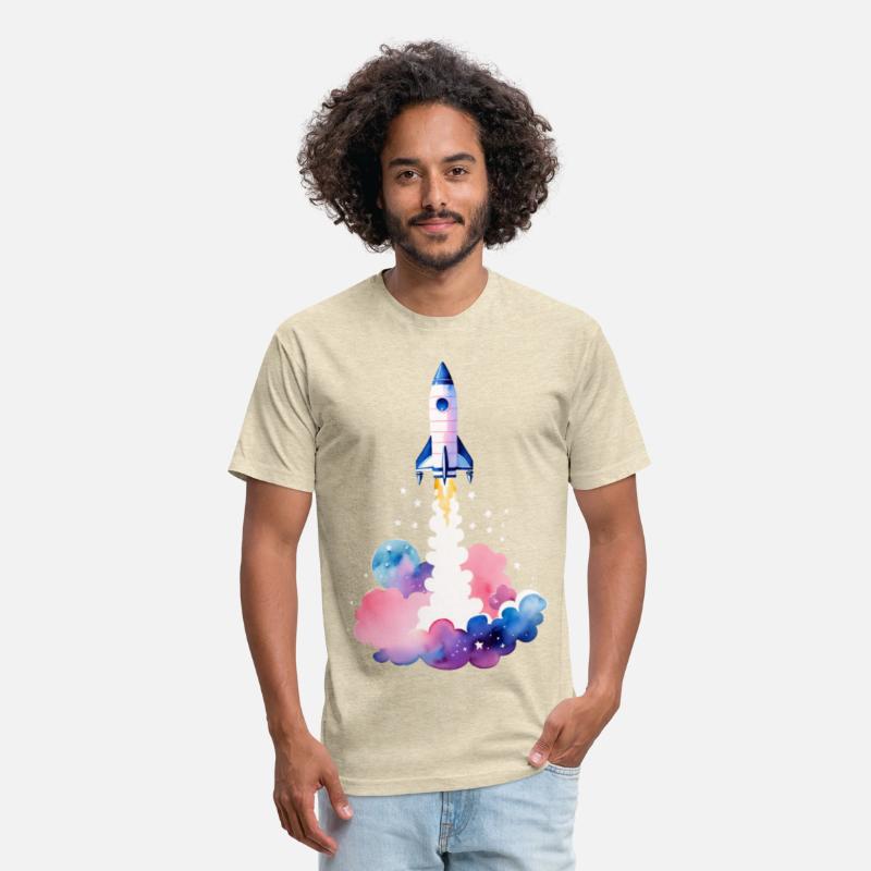 Nebula Liftoff Watercolor Rocket Launch