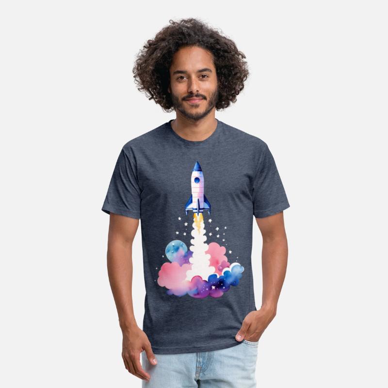 Nebula Liftoff Watercolor Rocket Launch