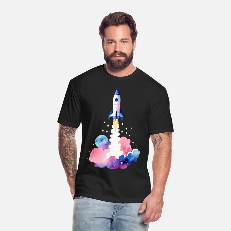 Nebula Liftoff Watercolor Rocket Launch